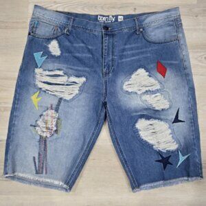 Born Fly Men's Denim Shorts Distressed Blue Size 42
